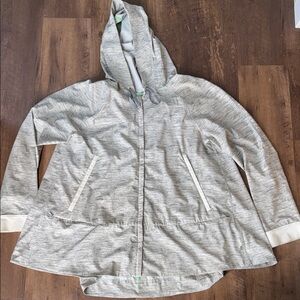 Lululemon rain Gray Hooded Zip-Up Jacket 8